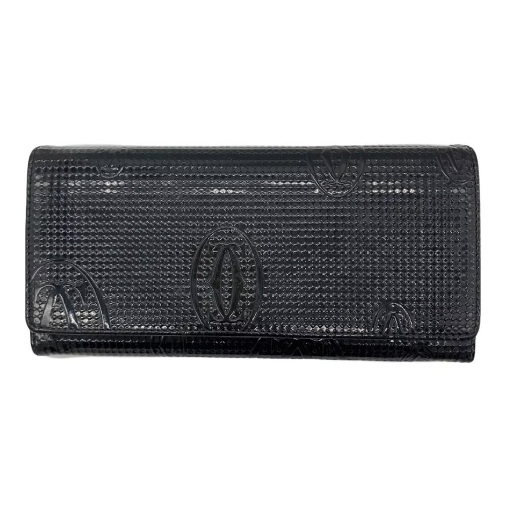 Cartier Black Happy Birthday Bifold Wallet EUC 7.5" x 4 1/8"